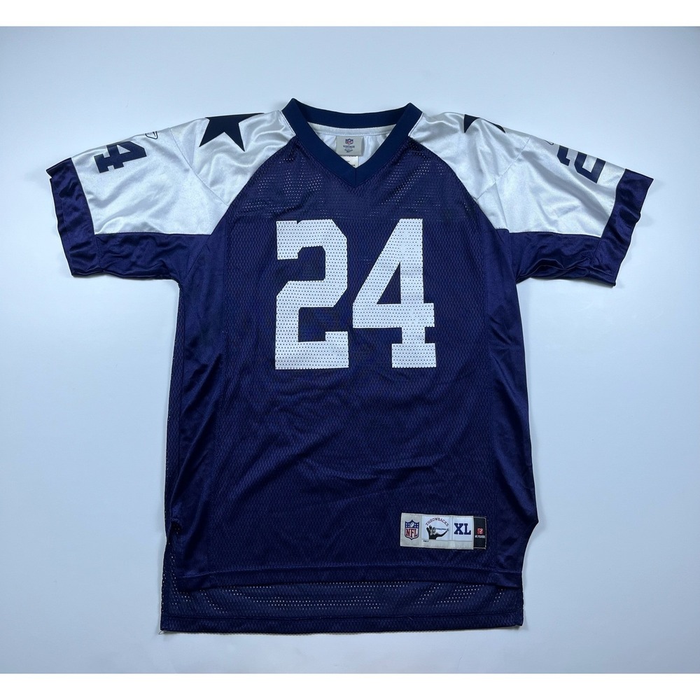 Reebok Dallas Cowboys Vintage NFL Jersey Navy White #24 Youth XL 18-20 Throwback
